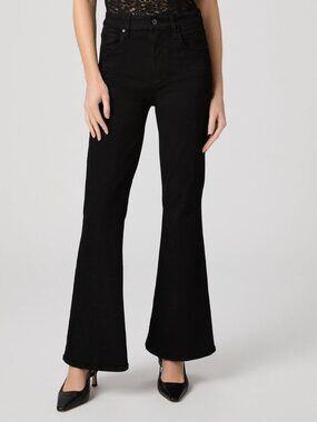NEW PAIGE Black Shadow Marlow High Rise Skimmer Flare Size 25